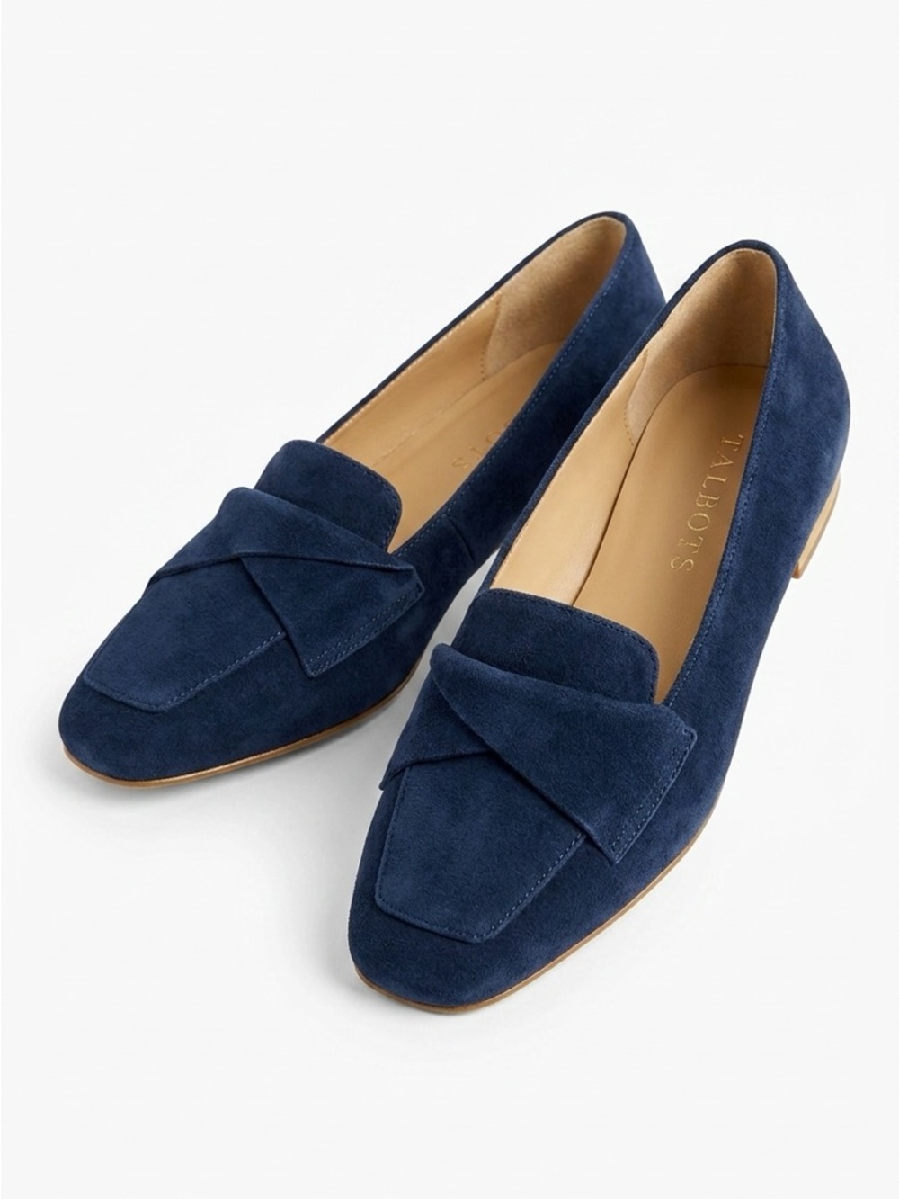 Talbots Navy Suede Knot-Accent Loafers
